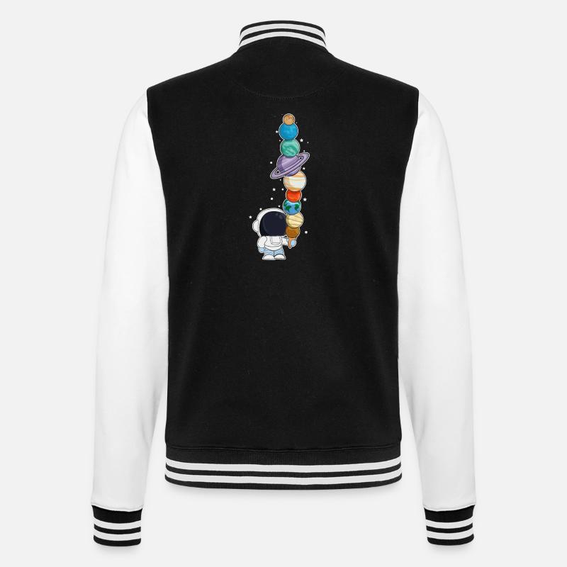Astronaut mit Eis - College-Sweatjacke - Schwarz/Weiß