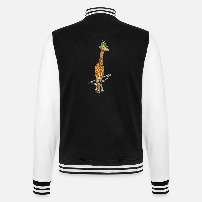 Giraffe Bogenschütze Bogen - College-Sweatjacke - Schwarz/Weiß