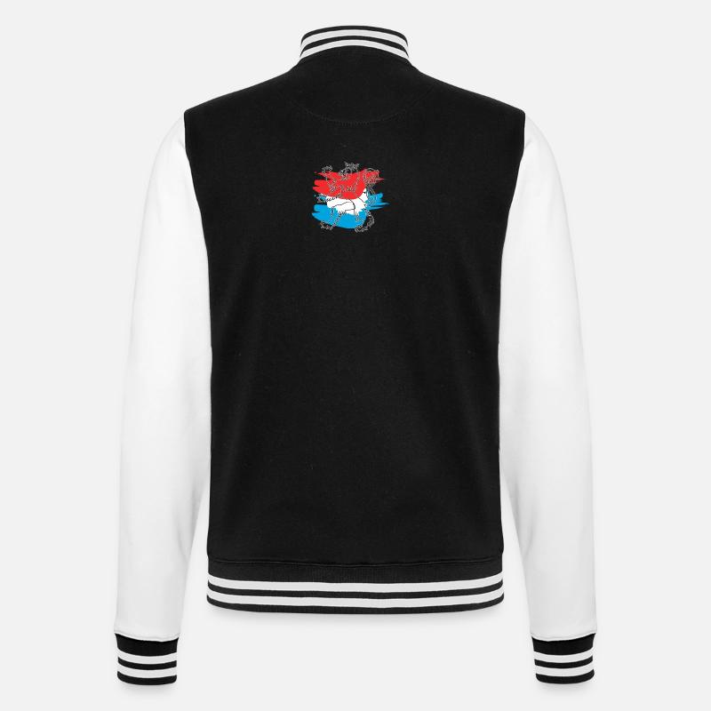 Roude Leiw mat Faarw - College-Sweatjacke - Schwarz/Weiß