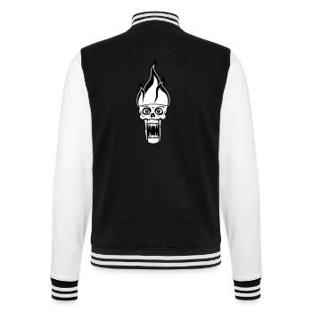 hoelle monster boese horror halloween kopf gesicht - College-Sweatjacke - Schwarz/Weiß - Hinten - Marisol (170cm)