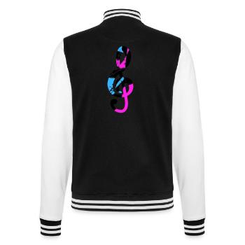 Musik Notenschlüssel Note Melodie Musiknote Sound - College-Sweatjacke - Schwarz/Weiß - Hinten - Marisol (170cm)