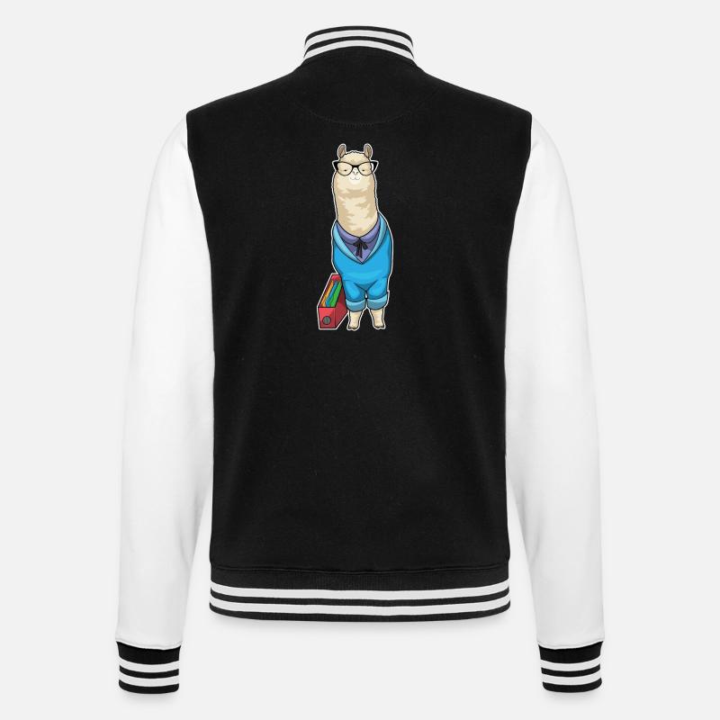 Alpaca Secretary Folder Office - College Sweat Jacket - black/white