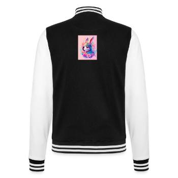 Rabbit in Digital Style - College Sweat Jacket - black/white - Back - Marisol (170cm)