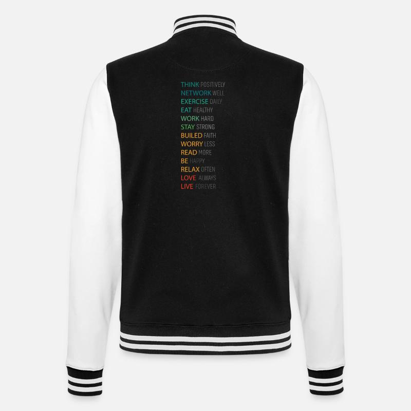 THINK POSITIVE - College-Sweatjacke - Schwarz/Weiß