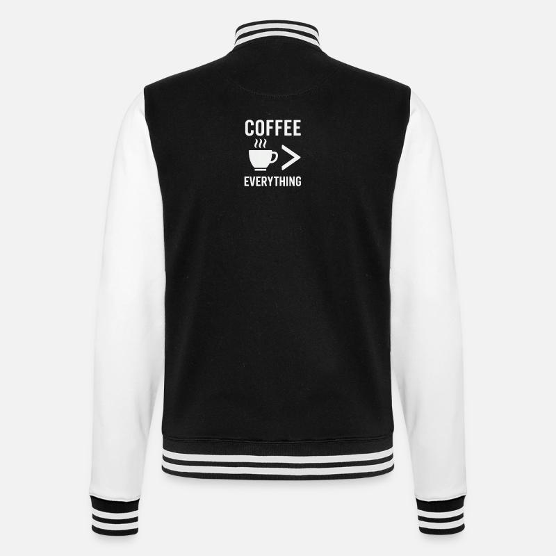 Coffee is everything - College Sweat Jacket - black/white