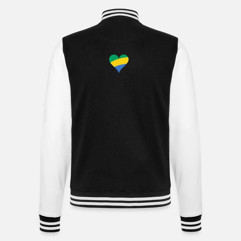 Gabun Herz - College-Sweatjacke - Schwarz/Weiß