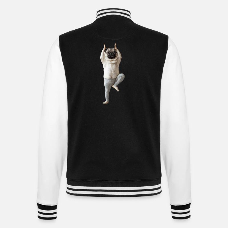 Mops - College-Sweatjacke - Schwarz/Weiß