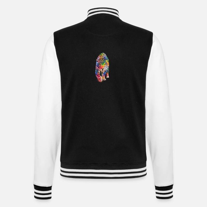 Multicolour leopard - College Sweat Jacket - black/white