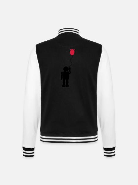 Roboterluftballon Hinten - College-Sweatjacke - Schwarz/Weiß