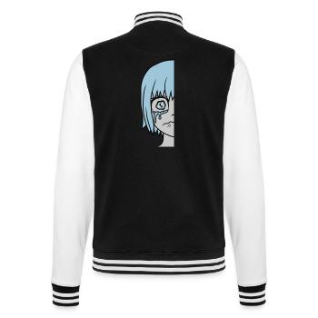 Half sad girl face - College Sweat Jacket - black/white - Back - Marisol (170cm)