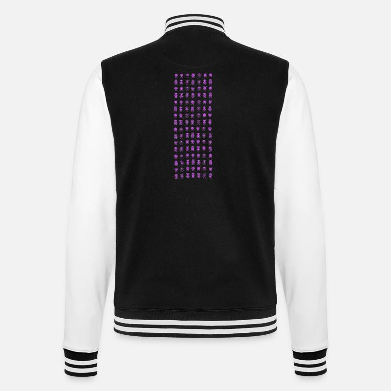 Robot Pattern Robot Pattern - College Sweat Jacket - black/white