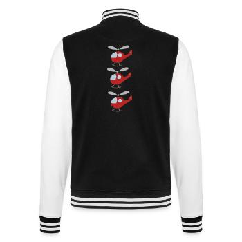 hubschrauber 3fach - College-Sweatjacke - Schwarz/Weiß - Hinten - Marisol (170cm)