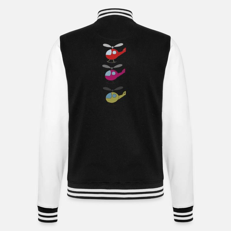 hubschrauber bunt - College-Sweatjacke - Schwarz/Weiß