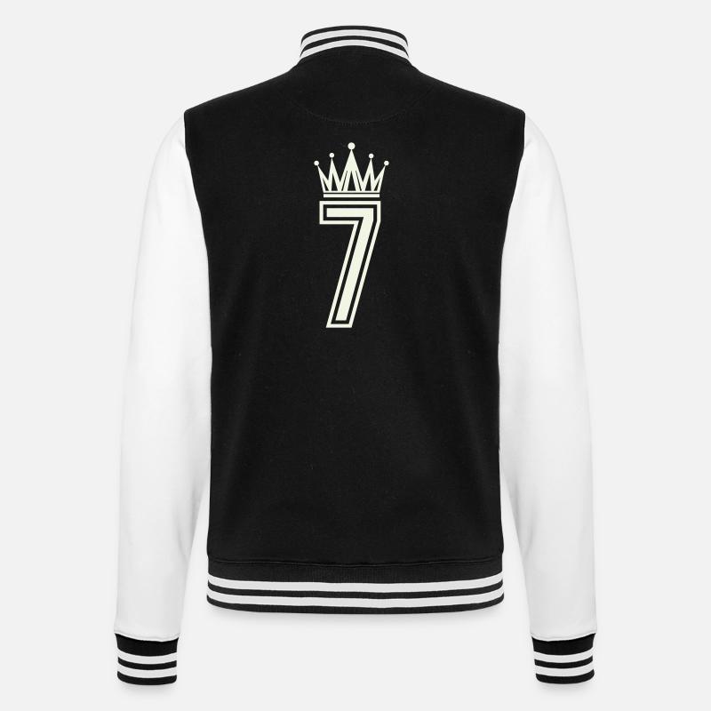Königliche Sieben Logo - College-Sweatjacke - Schwarz/Weiß