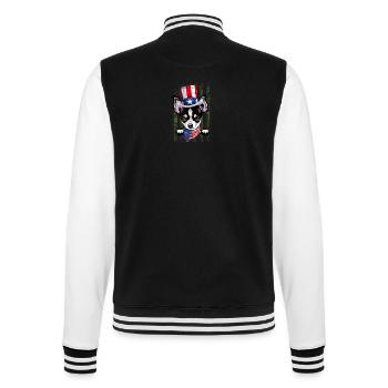 Vintage Chihuahua Dog 4th Of July Independence Day - College-Sweatjacke - Schwarz/Weiß - Hinten - Marisol (170cm)