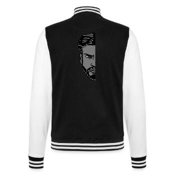 mann halbes gesicht kopf boese junge maennlich ern - College-Sweatjacke - Schwarz/Weiß - Hinten - Marisol (170cm)