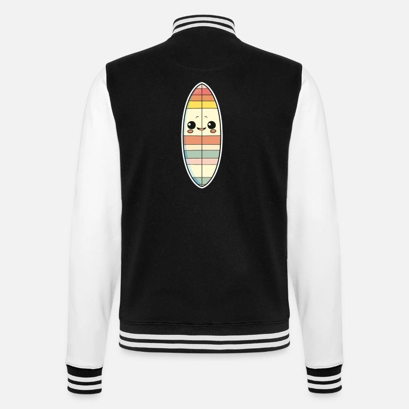 Planche de surf style bande dessinée - Veste Teddy - noir/blanc