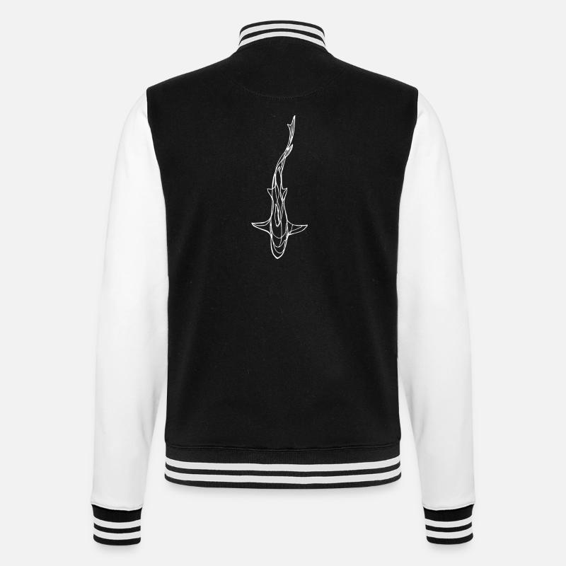 Silhouette de requin blanc - Veste Teddy - noir/blanc