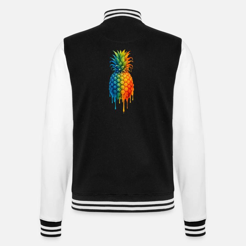 Pineapple with a colourful gradient - College Sweat Jacket - black/white