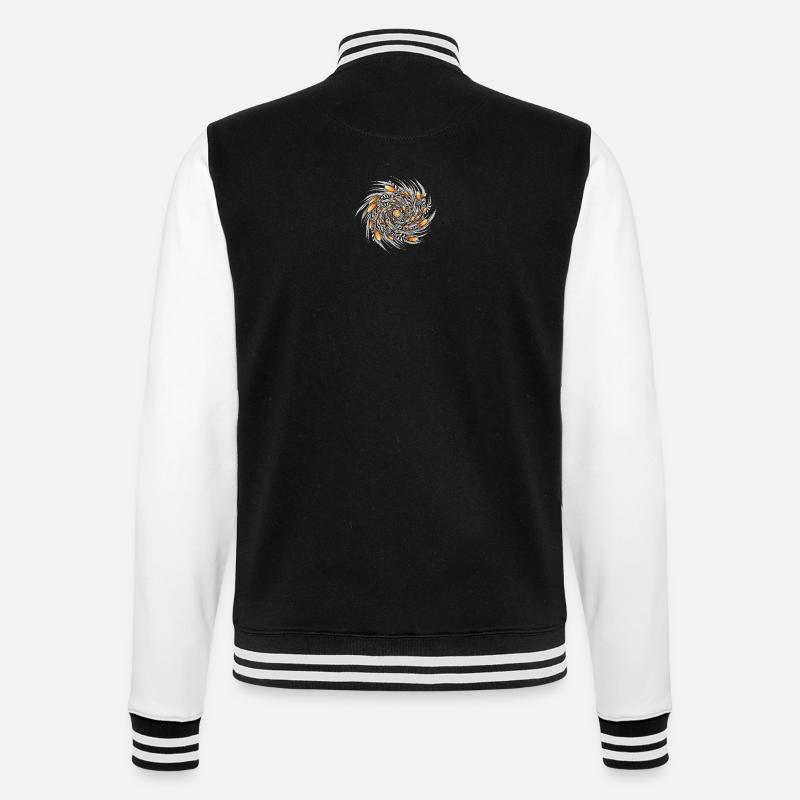 Spiral Spring Pattern - College Sweat Jacket - black/white