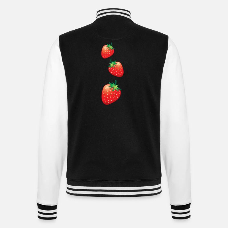 3 strawberries going down - College Sweat Jacket - black/white