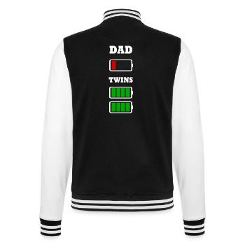 Funny Dad of twins batteries - College Sweat Jacket - black/white - Back - Marisol (170cm)