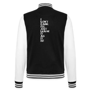 I Don't Care v2 - College Sweat Jacket - black/white - Back - Marisol (170cm)