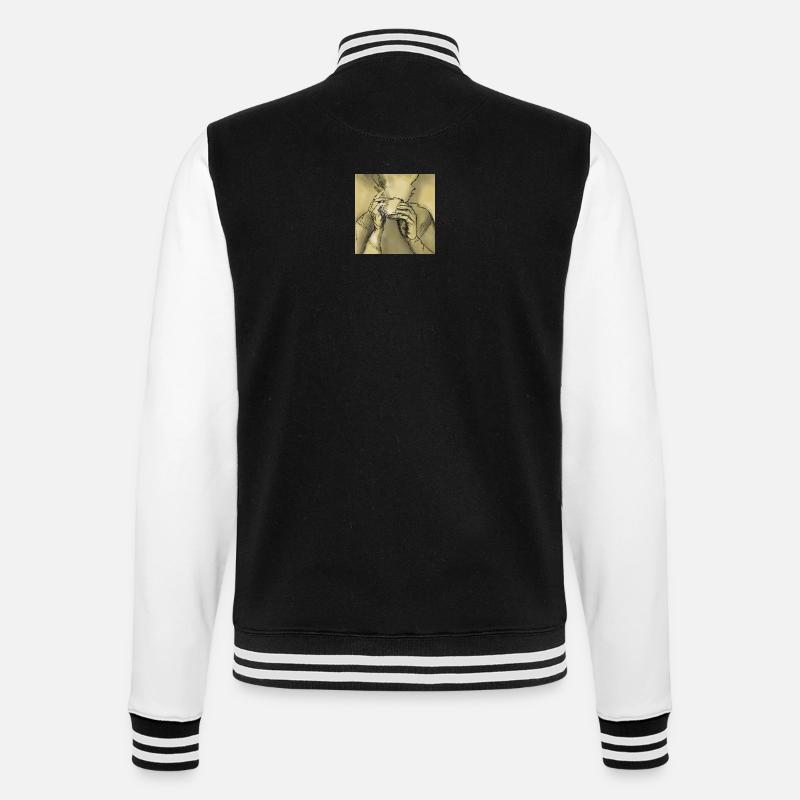 100E6D2E-BF9A-46FB-BC7B-516AE2E0BC30 - Veste Teddy - noir/blanc