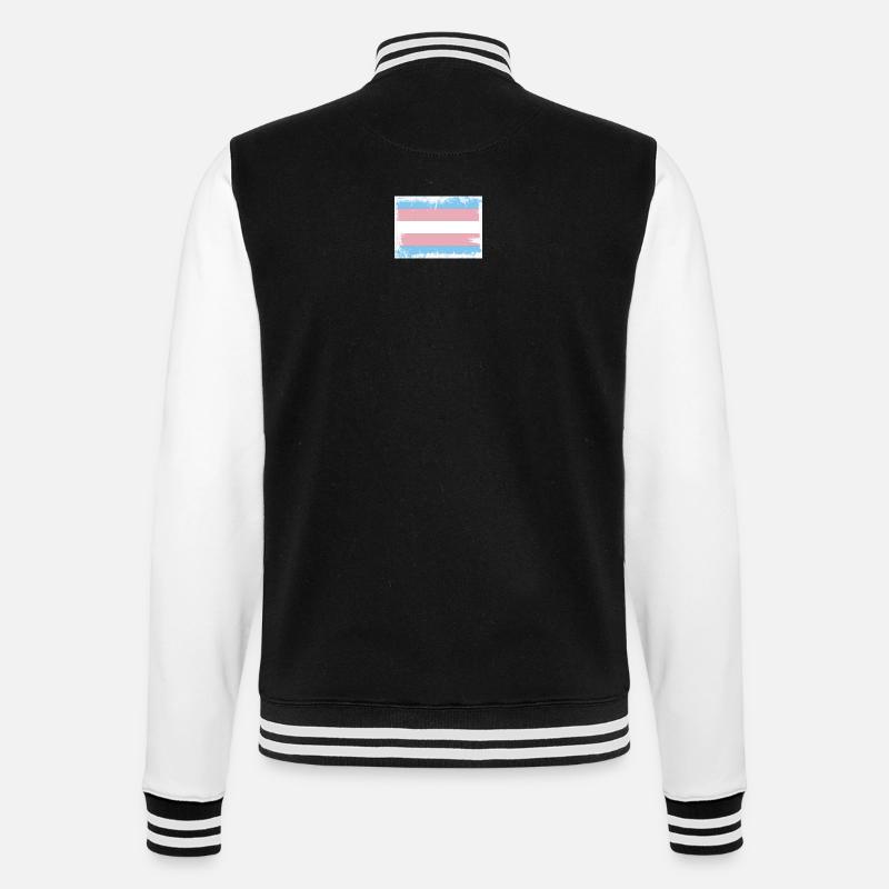 Trans Pride Flag - College-Sweatjacke - Schwarz/Weiß