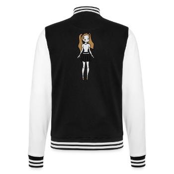 Girl doll clothes - College Sweat Jacket - black/white - Back - Marisol (170cm)