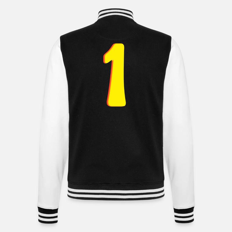 Number One Yellow - One - One - College Sweat Jacket - black/white