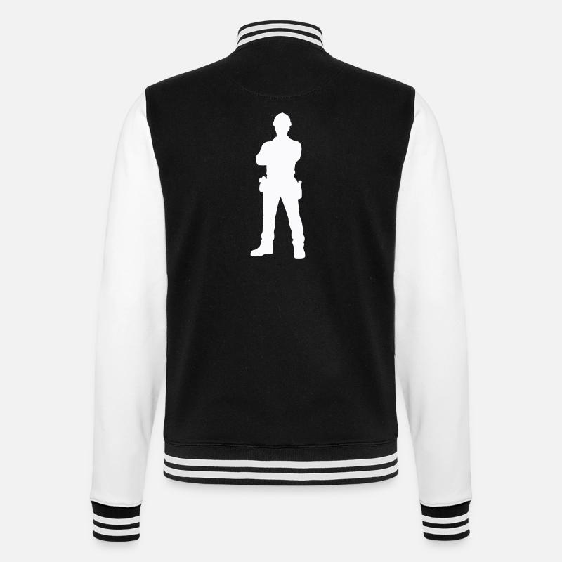 Construction Worker Construction Silhouette - College Sweat Jacket - black/white