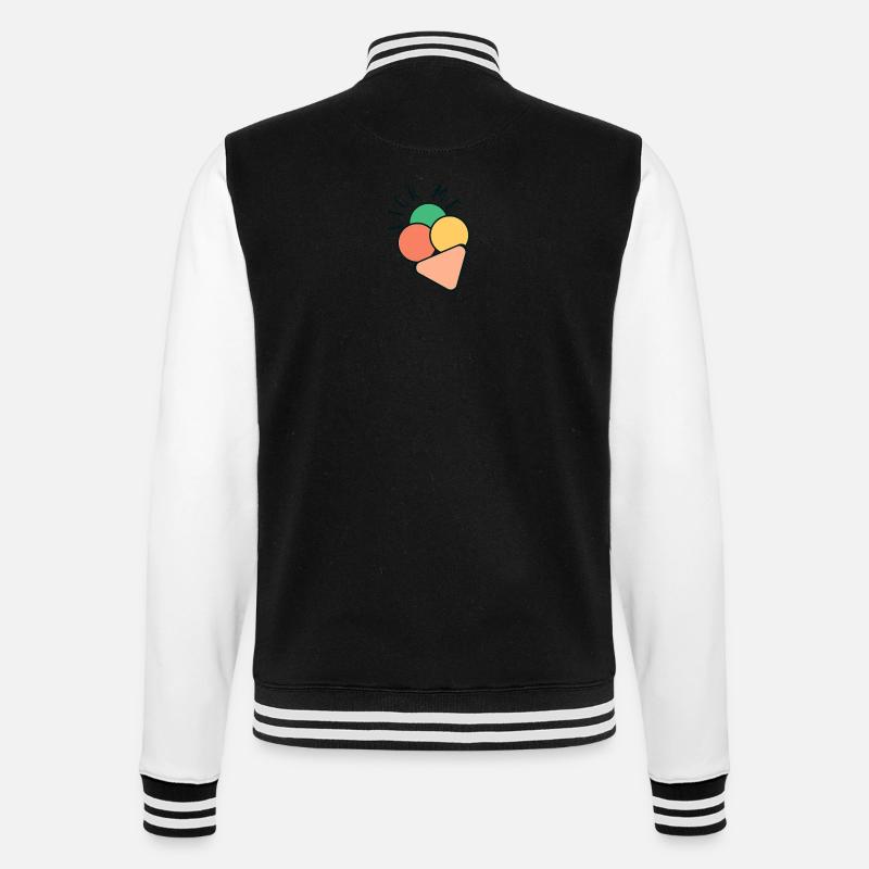 Crème glacée - un logo mignon - Veste Teddy - noir/blanc