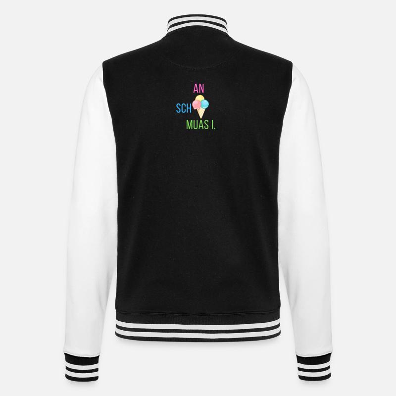 An scheiß muas i - Statement - College-Sweatjacke - Schwarz/Weiß