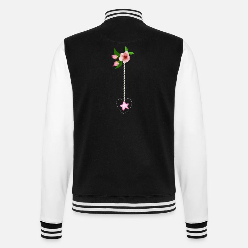 Composition florale - Veste Teddy - noir/blanc