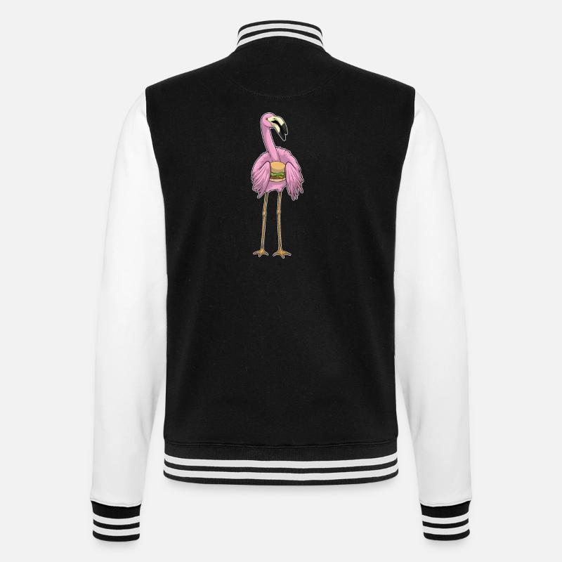 Flamingo Cheeseburger - College Sweat Jacket - black/white