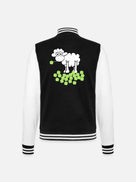 st. Patrick's sheep - College Sweat Jacket - black/white