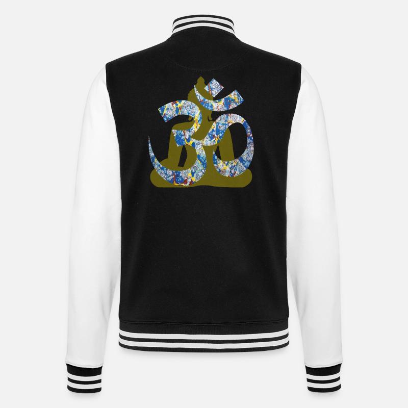 om with buddha e 205 - College Sweat Jacket - black/white