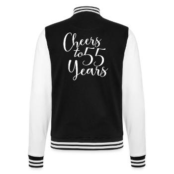 Prost auf 55 Jahre 55. Geburtstag - College-Sweatjacke - Schwarz/Weiß - Hinten - Marisol (170cm)
