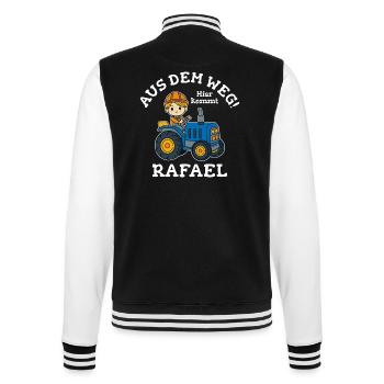 Rafael Vorname Traktor - College-Sweatjacke - Schwarz/Weiß - Hinten - Marisol (170cm)