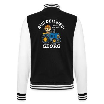 Georg Vorname Traktor - College-Sweatjacke - Schwarz/Weiß - Hinten - Marisol (170cm)