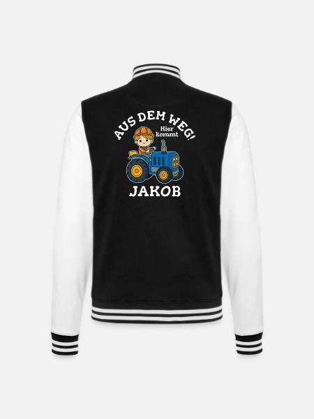 Jakob Vorname Traktor - College-Sweatjacke - Schwarz/Weiß