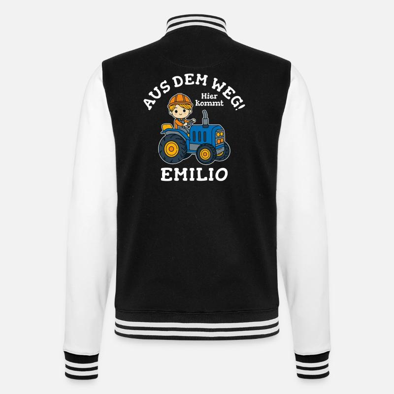 Emilio Vorname Traktor - College-Sweatjacke - Schwarz/Weiß