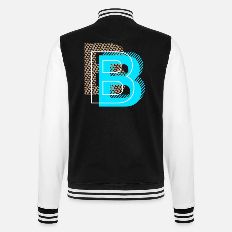 Cooler Buchstabe B - College-Sweatjacke - Schwarz/Weiß