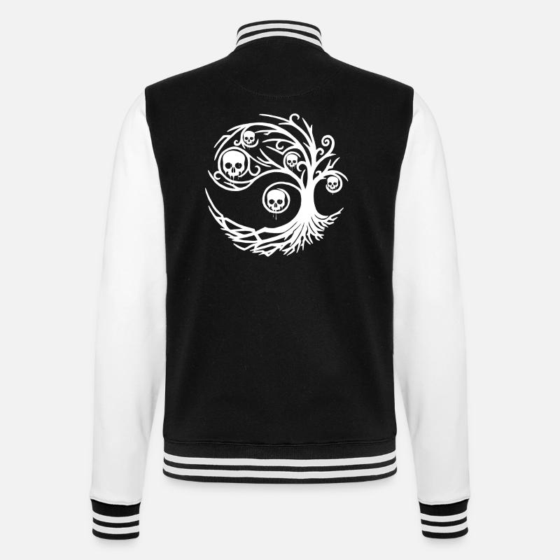 Arbre blanc aux crânes - Veste Teddy - noir/blanc