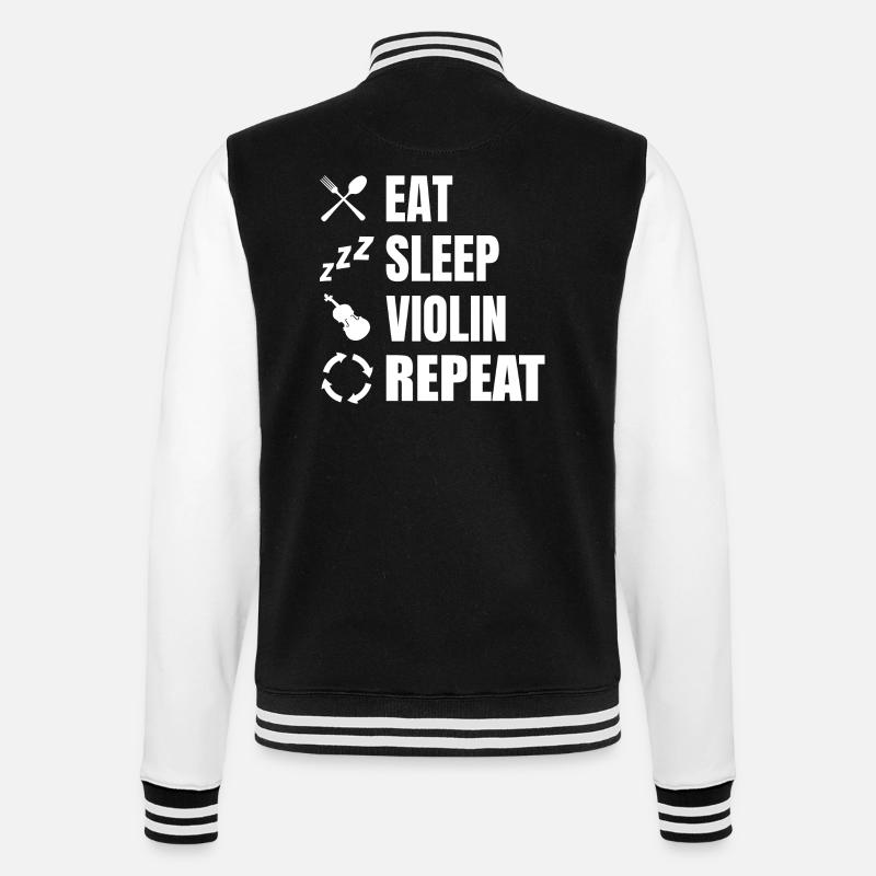 Eat Sleep Violin Repeat - College Sweat Jacket - black/white