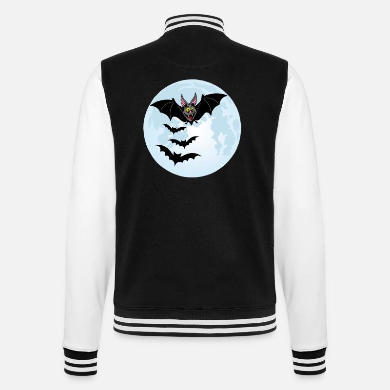 Bats, Vampires and the Moon - College Sweat Jacket - black/white