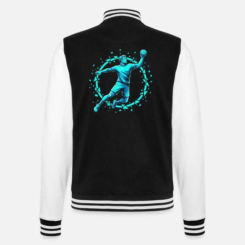 Handball Leidenschaft Hitze Training Geschenk - College-Sweatjacke - Schwarz/Weiß
