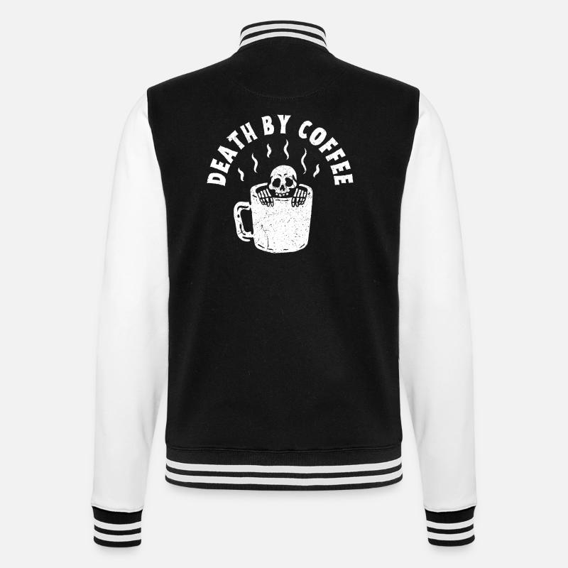 Tod durch Kaffee - College-Sweatjacke - Schwarz/Weiß