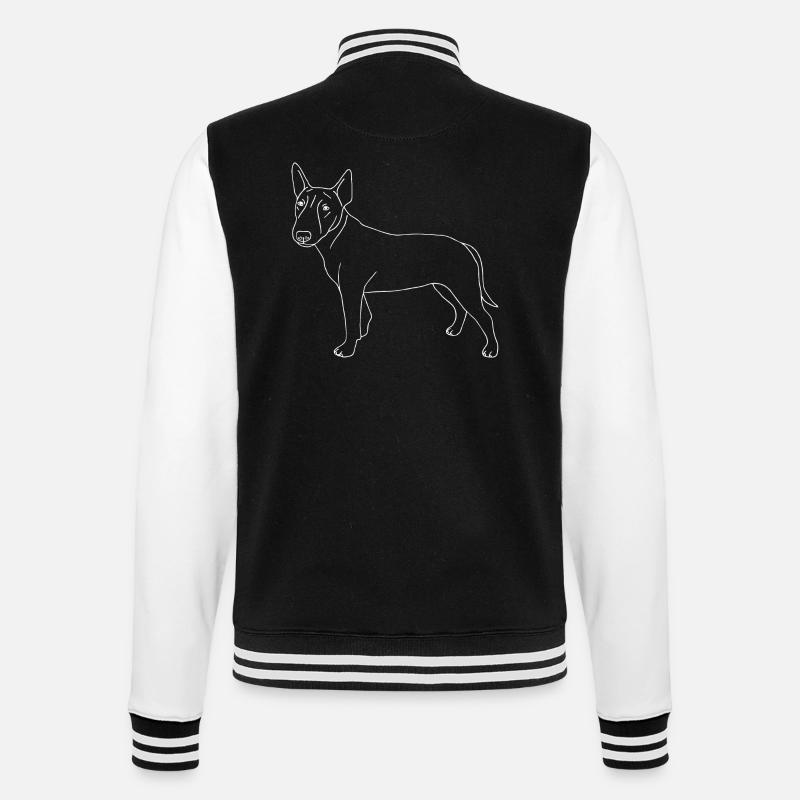Bullterrier - College-Sweatjacke - Schwarz/Weiß